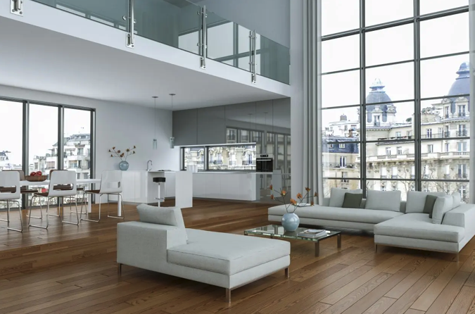 Appartement moderne haut de gamme avec grandes baies vitrées et vue panoramique